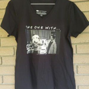 Friends - Chandler Bing - The One With - Black Womens V-Neck Tshirt Size: Medium